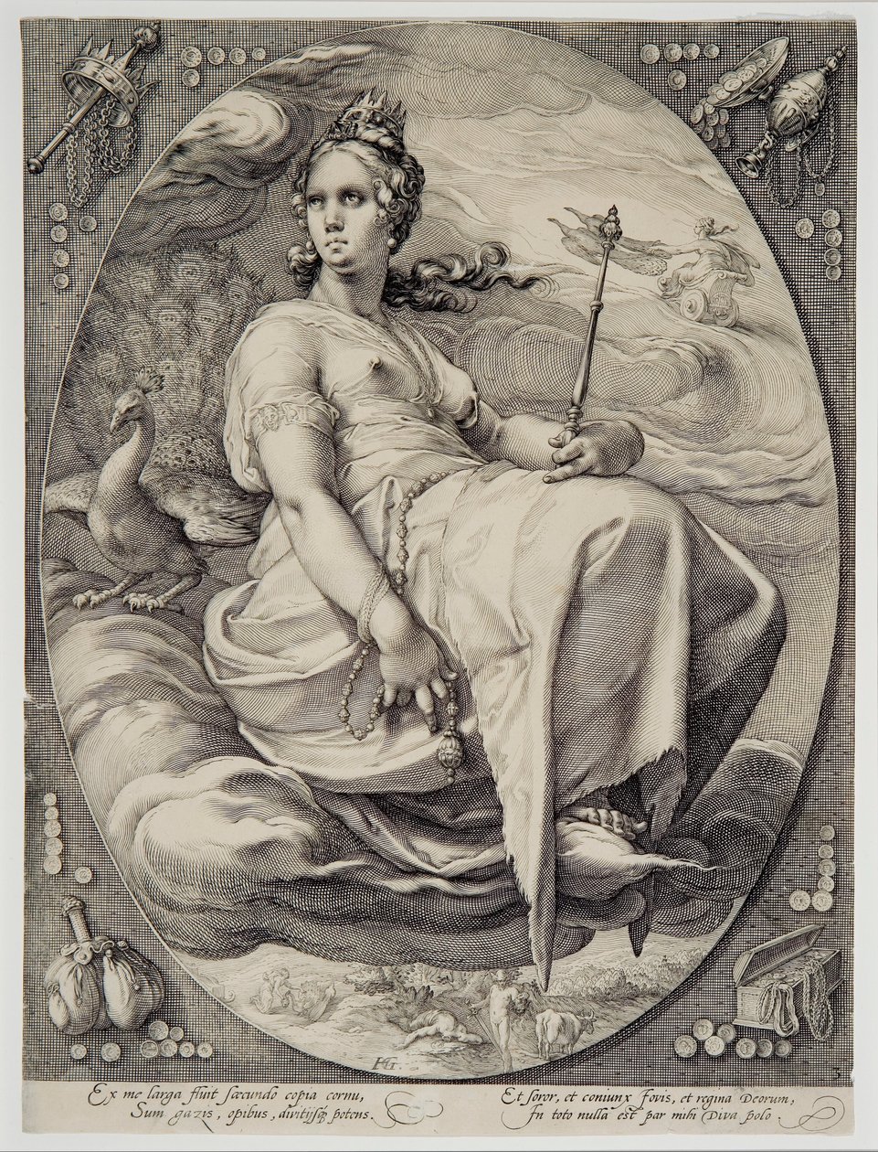 Juno (Neljästä jumaluudesta) tekijältä Hendrik Goltzius