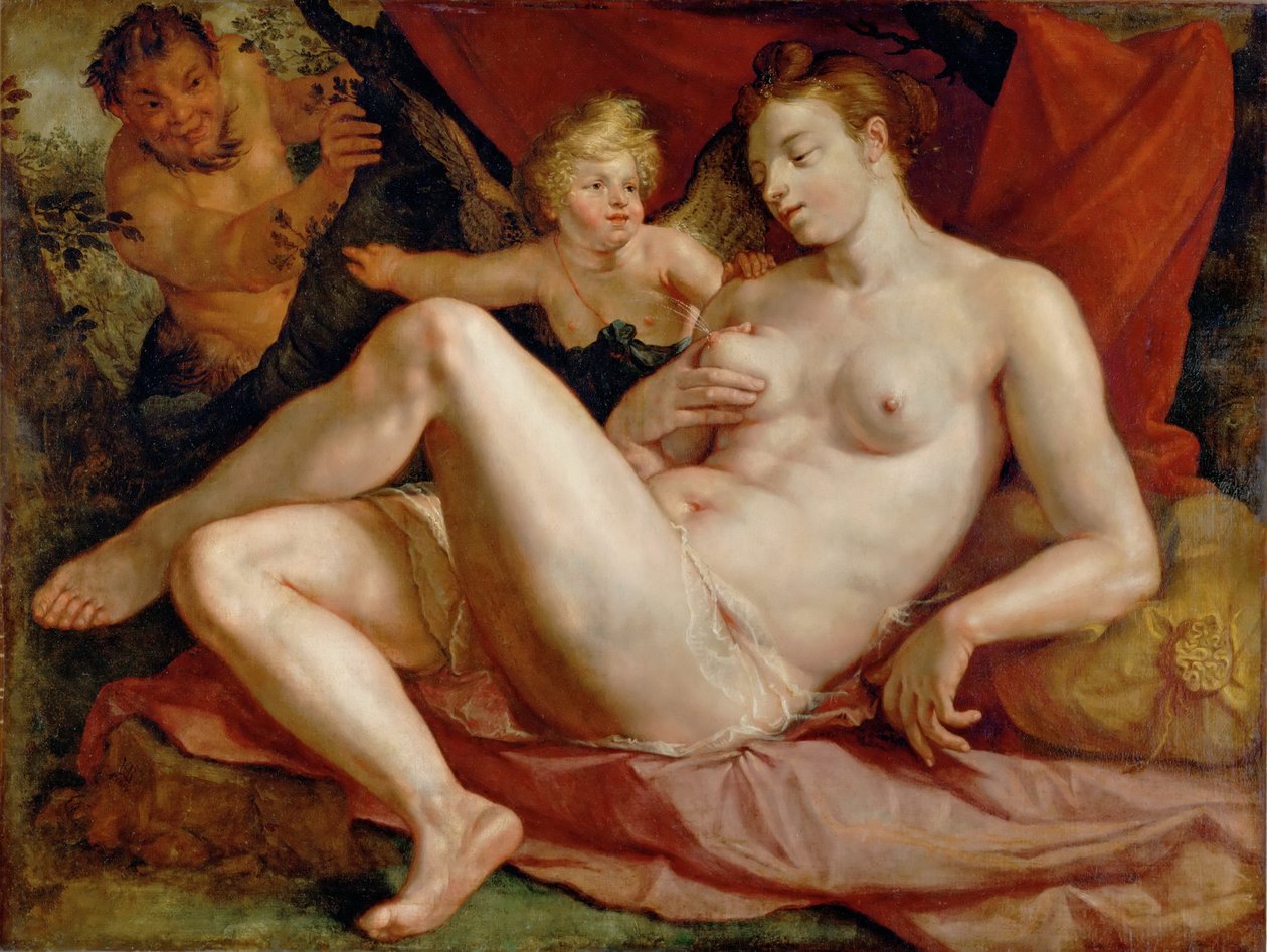 Jupiter ja Antiope tekijältä Hendrik Goltzius