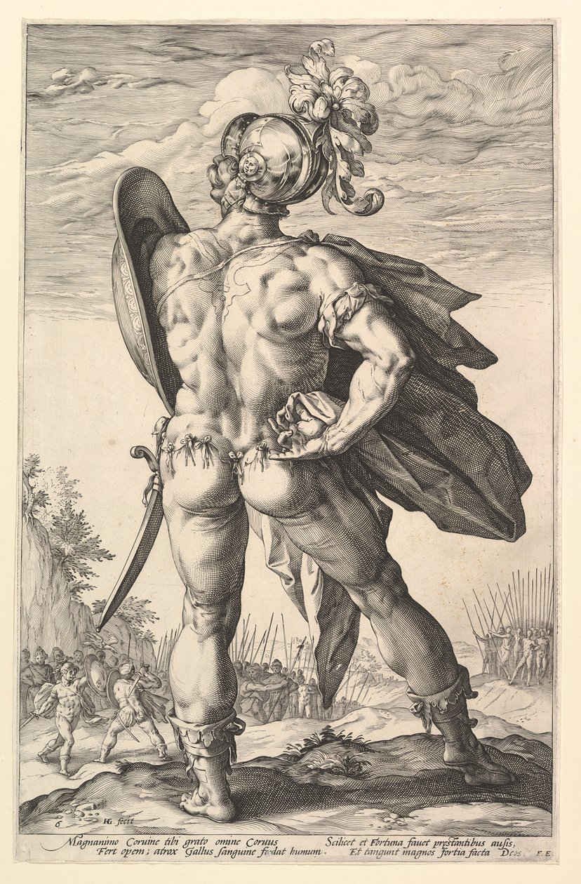 Marcus Valerius, sarjasta The Roman Heroes, 1586. tekijältä Hendrik Goltzius