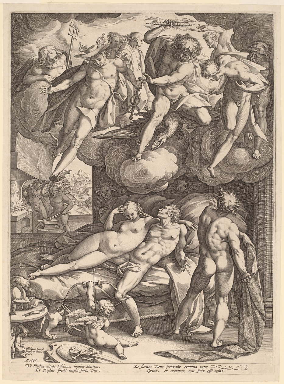 Vulcanin yllättynyt Mars ja Venus tekijältä Hendrik Goltzius
