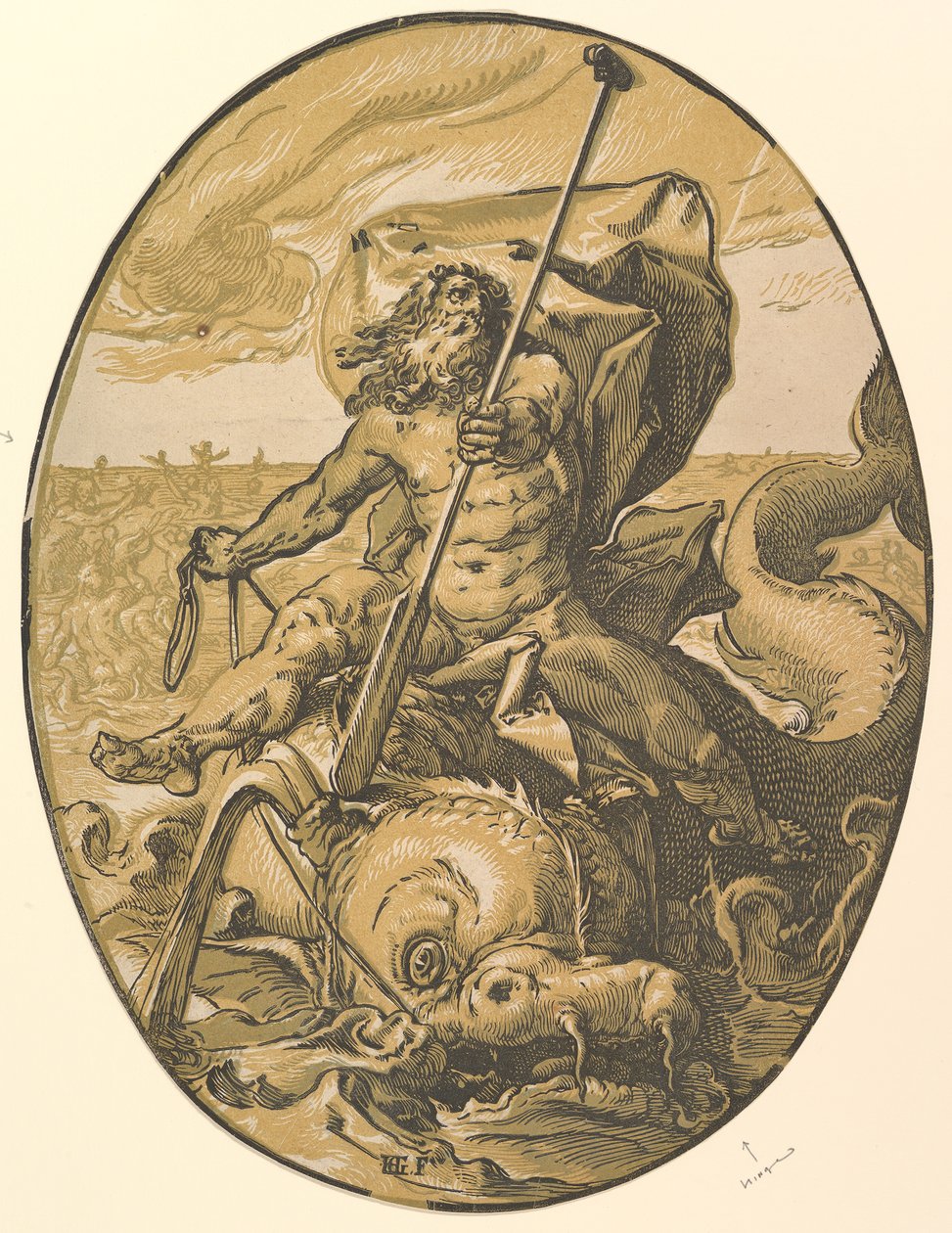 Oceanus, n. 1589-90. tekijältä Hendrik Goltzius