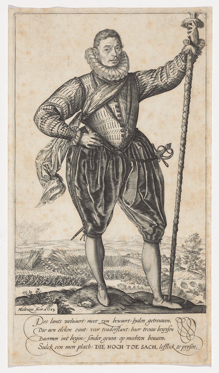 Hauenkantaja, oikealle päin, 1583 tekijältä Hendrik Goltzius