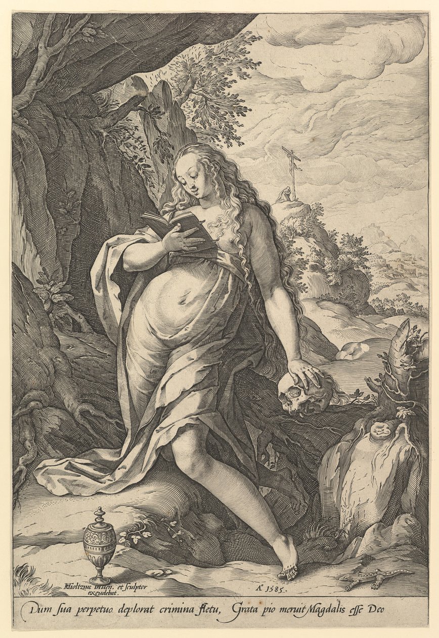 Pyhä Maria Magdaleena katuvainen, 1585. tekijältä Hendrik Goltzius