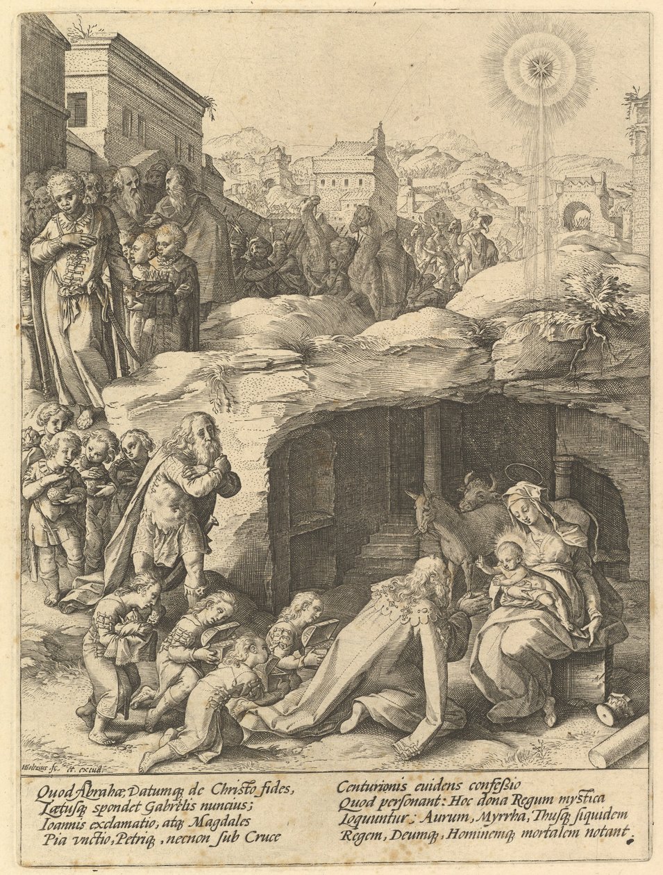 The Adoration of the Magi, n. 1585. tekijältä Hendrik Goltzius