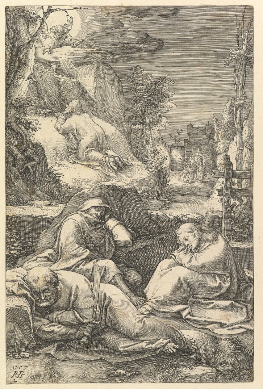 Agony in the Garden, Kristuksen kärsimys, 1597. tekijältä Hendrik Goltzius