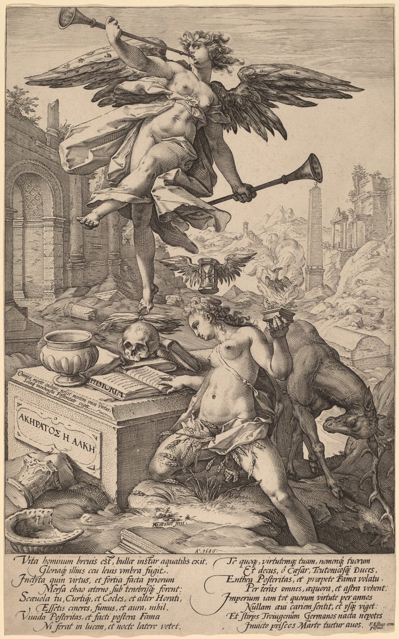 Kuuluisuuden ja historian allegoria tekijältä Hendrik Goltzius