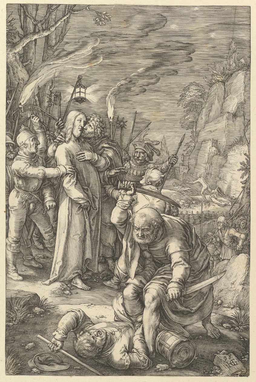 Kristuksen pettäminen, Kristuksen kärsimys, 1598. tekijältä Hendrik Goltzius