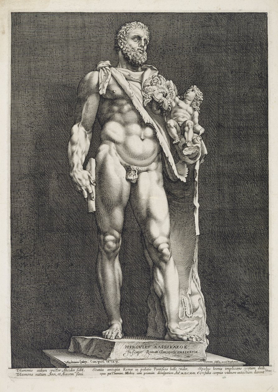 Keisari Commodus hahmona Hercules tekijältä Hendrik Goltzius