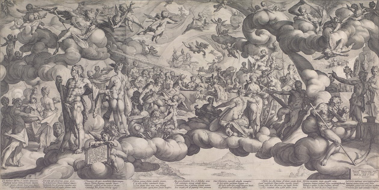 Jumalien juhla Cupidon ja Psychen häissä, 1587, 1587. tekijältä Hendrik Goltzius