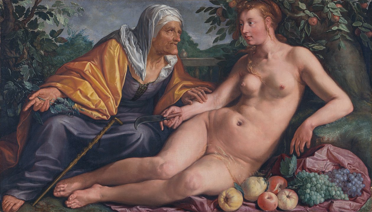 Vertumnus ja Pomona tekijältä Hendrik Goltzius