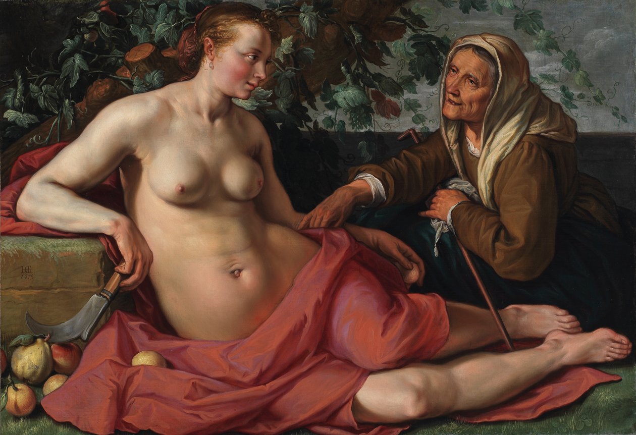 Vertumnus ja Pomona tekijältä Hendrik Goltzius