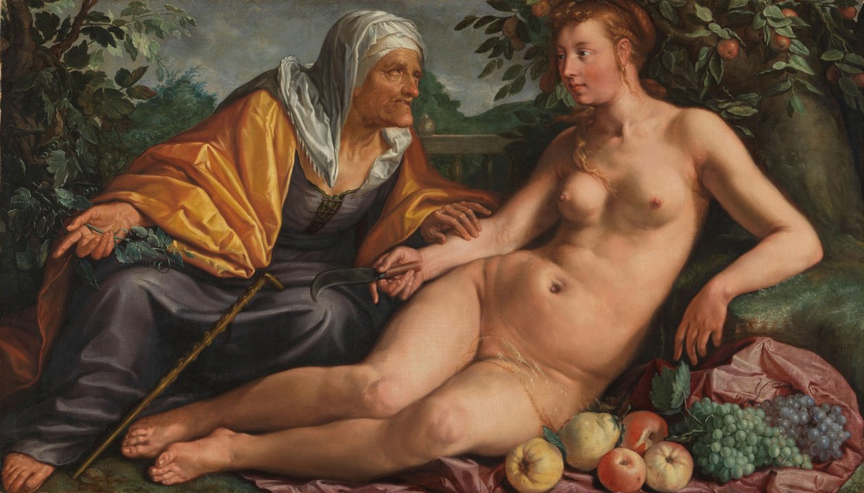 Vertumnus ja Pomona, 1613 tekijältä Hendrik Goltzius