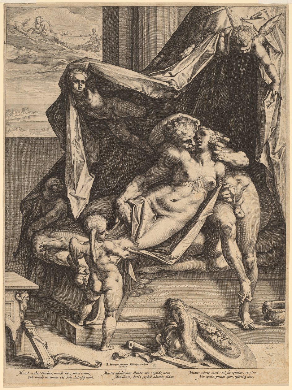 Mars ja Venus tekijältä Hendrik Goltzius, after Bartholomaeus Spranger