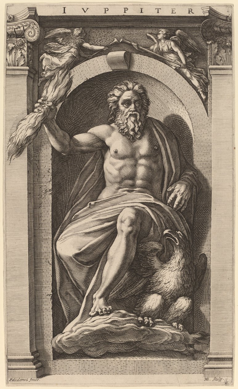 Jupiter tekijältä Hendrik Goltzius after Polidoro da Caravaggio