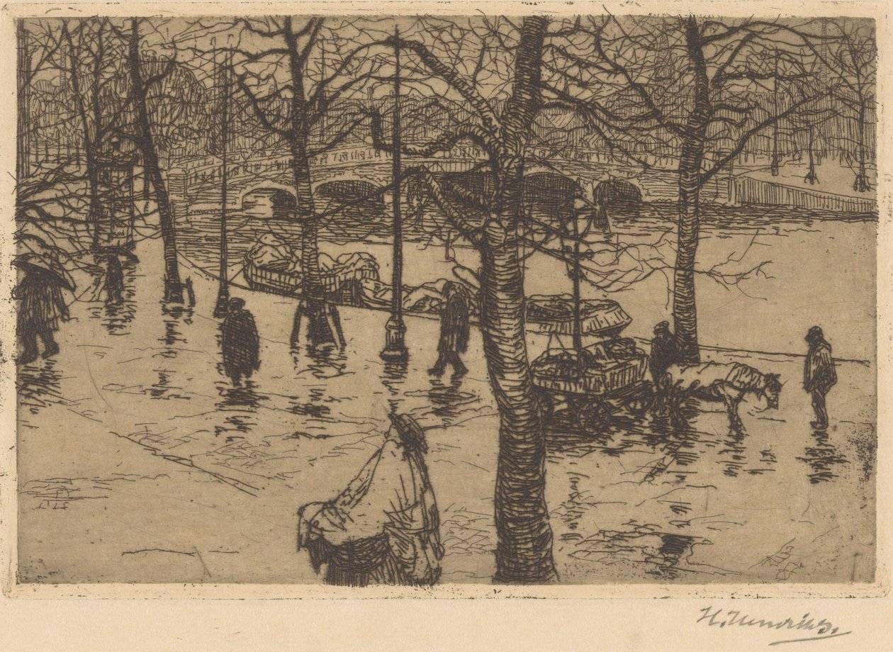 Kanava sateisella säällä tekijältä Hendrik Henrichs (signed by artist)