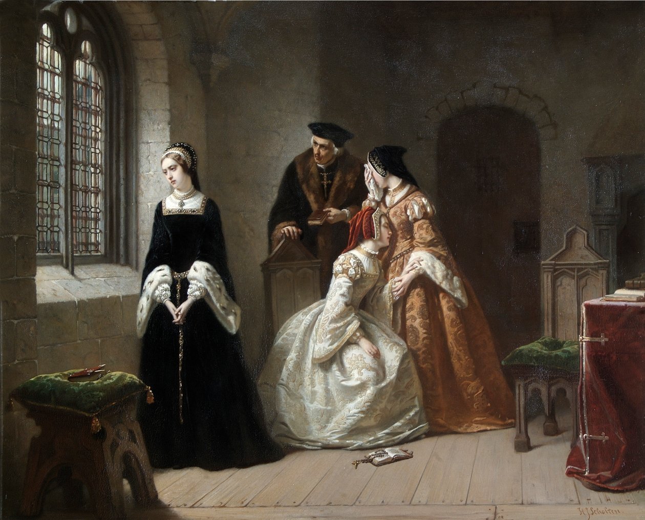 Lady Jane Grey, n. 1845-1907 (öljy kankaalle) tekijältä Hendrik Jacobus Scholten