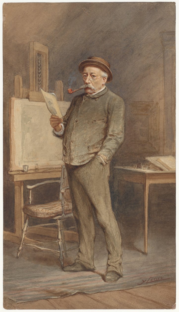 Muotokuva Charles Rochussenista hänen studiossaan tekijältä Hendrik Jan Carel Linse