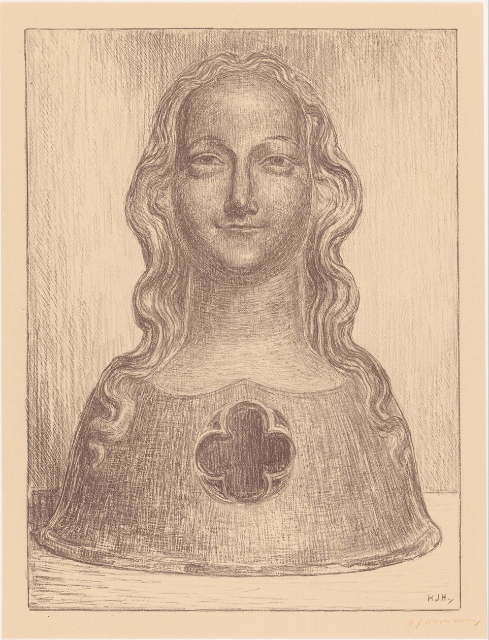 Pyhän Ursulan neitsyen pyhäinjäännöksen rintakuva tekijältä Hendrik Johannes Haverman (signed by artist)