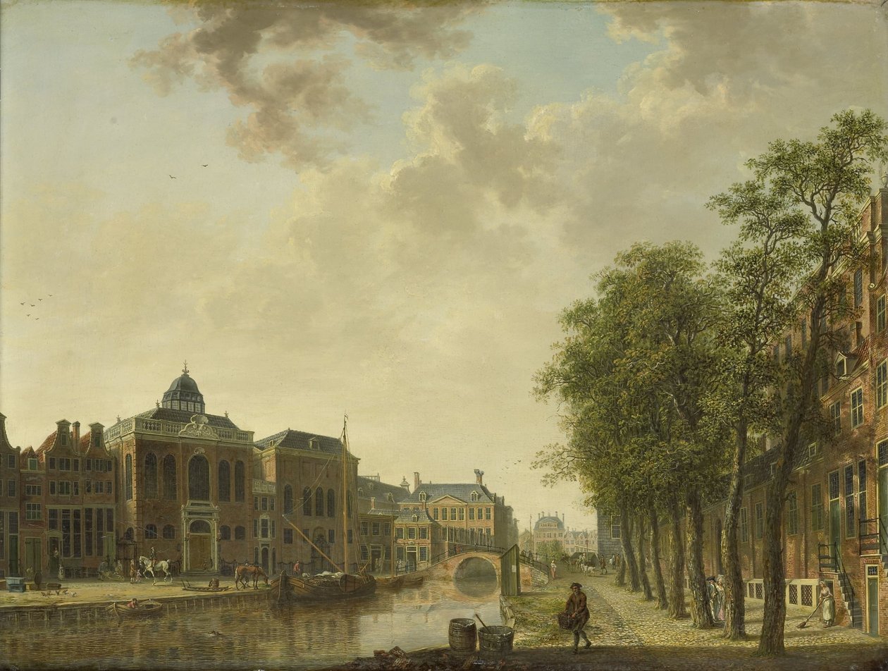 Näkymä Amsterdamin Houtmarktille tekijältä Hendrik Keun (attributed to)
