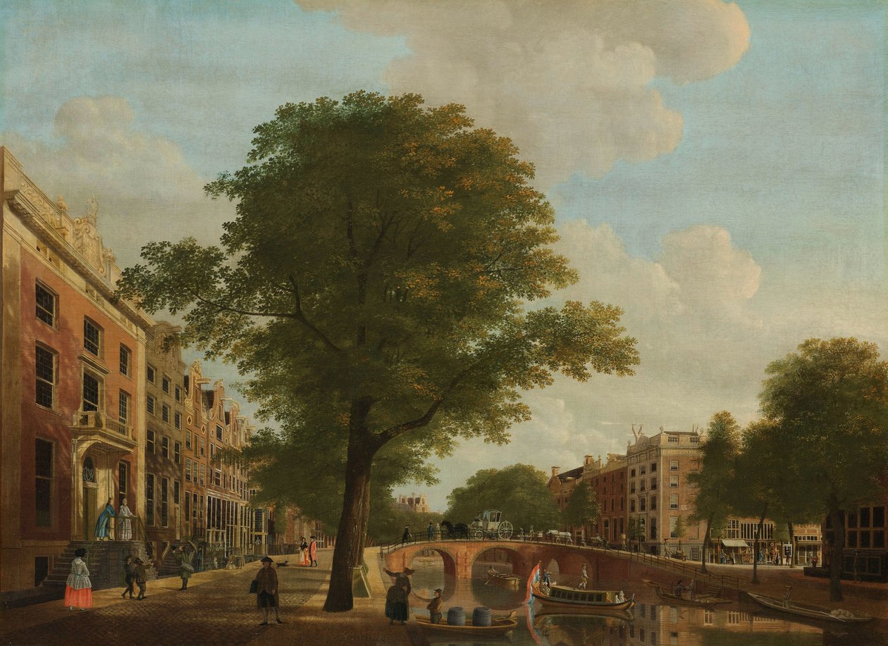 Näkymä Herengrachtille lähellä Leidsestraatia, Amsterdam tekijältä Hendrik Keun