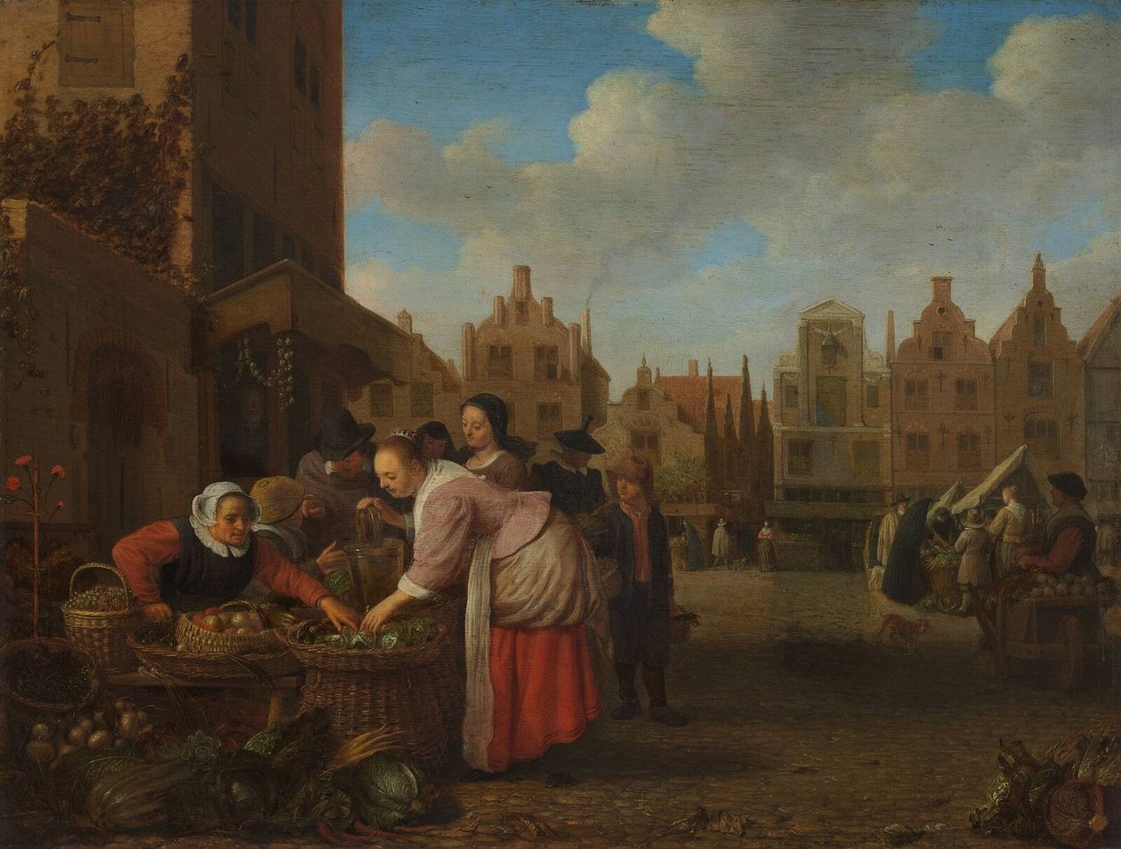 Näkymä Rotterdamin suurille markkinoille, 1654 tekijältä Hendrik Maertensz Sorgh