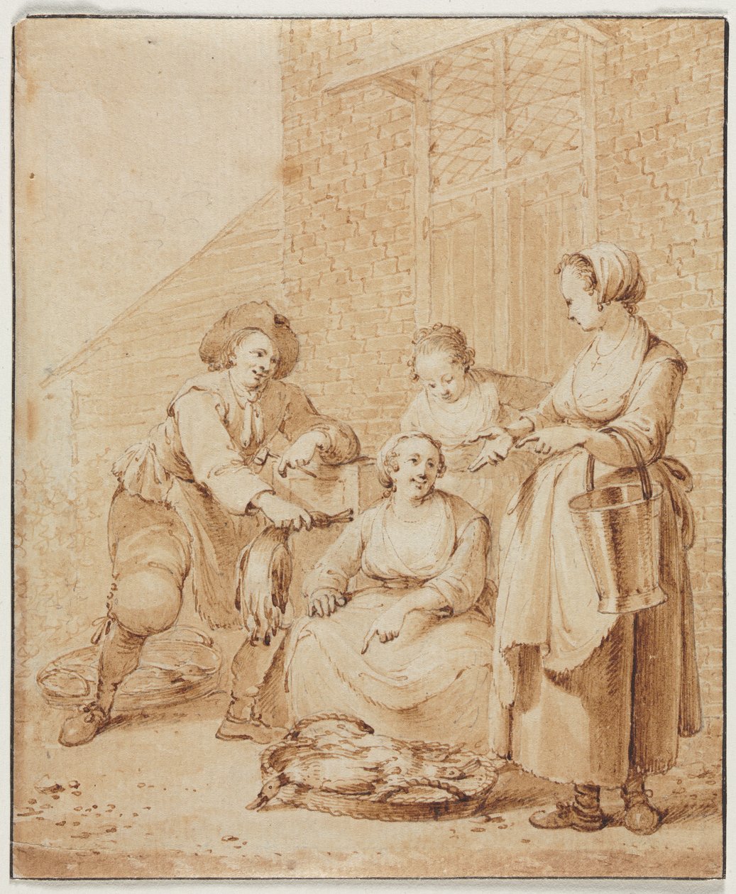 Siipikarjan nainen, 1700-luvun toinen puoli. tekijältä Hendrik Meijer