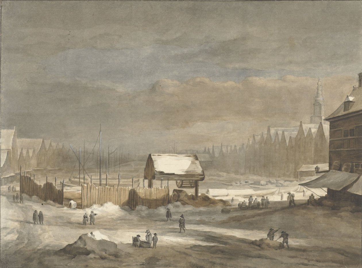Damrak talvella tekijältä Hendrik Pothoven