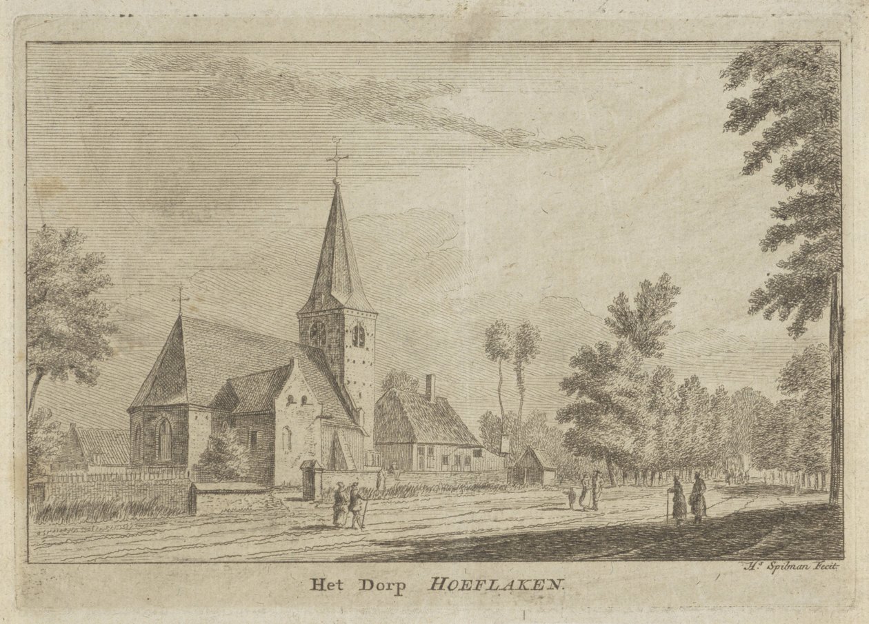Näkymä Hoevelakenista The Village Hoeflaken (otsikko esineessä) tekijältä Hendrik Spilman