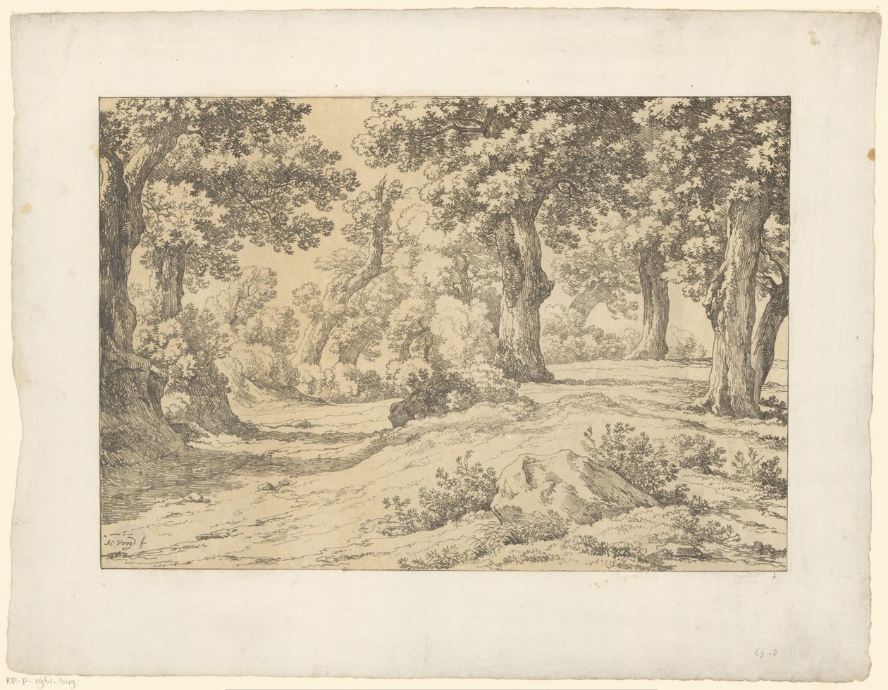 metsänäkymä Tentamina Lithographica (sarjan nimi) Italian maisemat (sarjan nimi) tekijältä Hendrik Voogd
