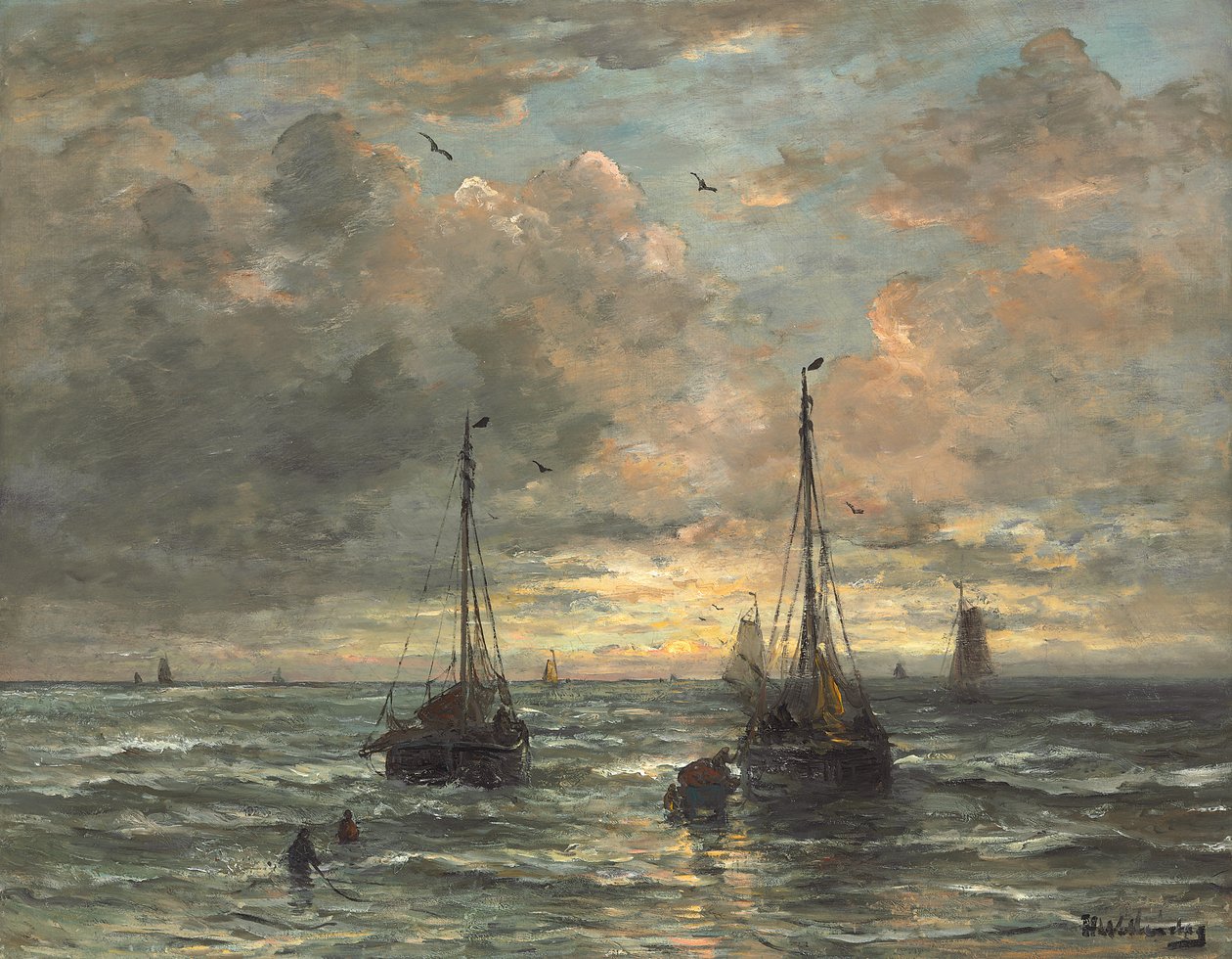 Kalastuslaivaston paluu tekijältä Hendrik Willem Mesdag