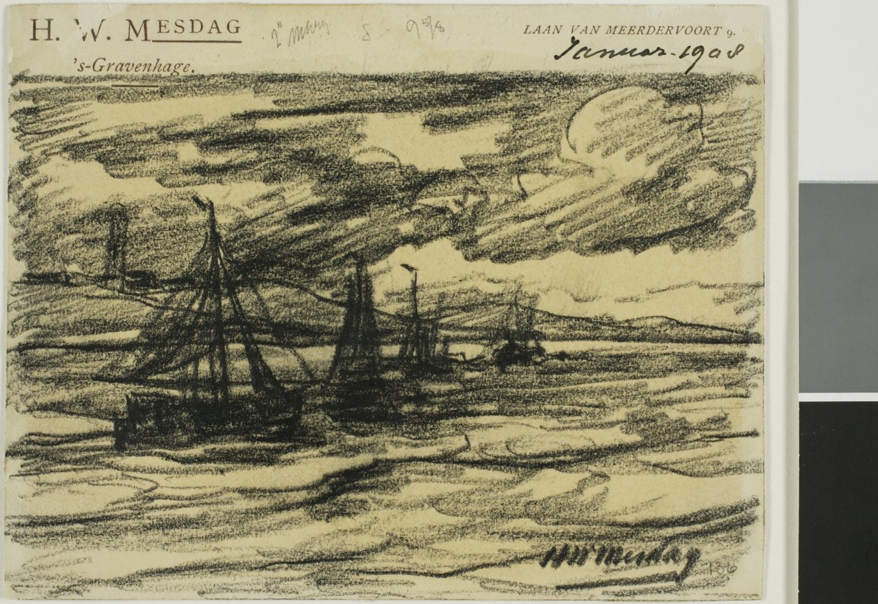 Laivat merellä tekijältä Hendrik Willem Mesdag