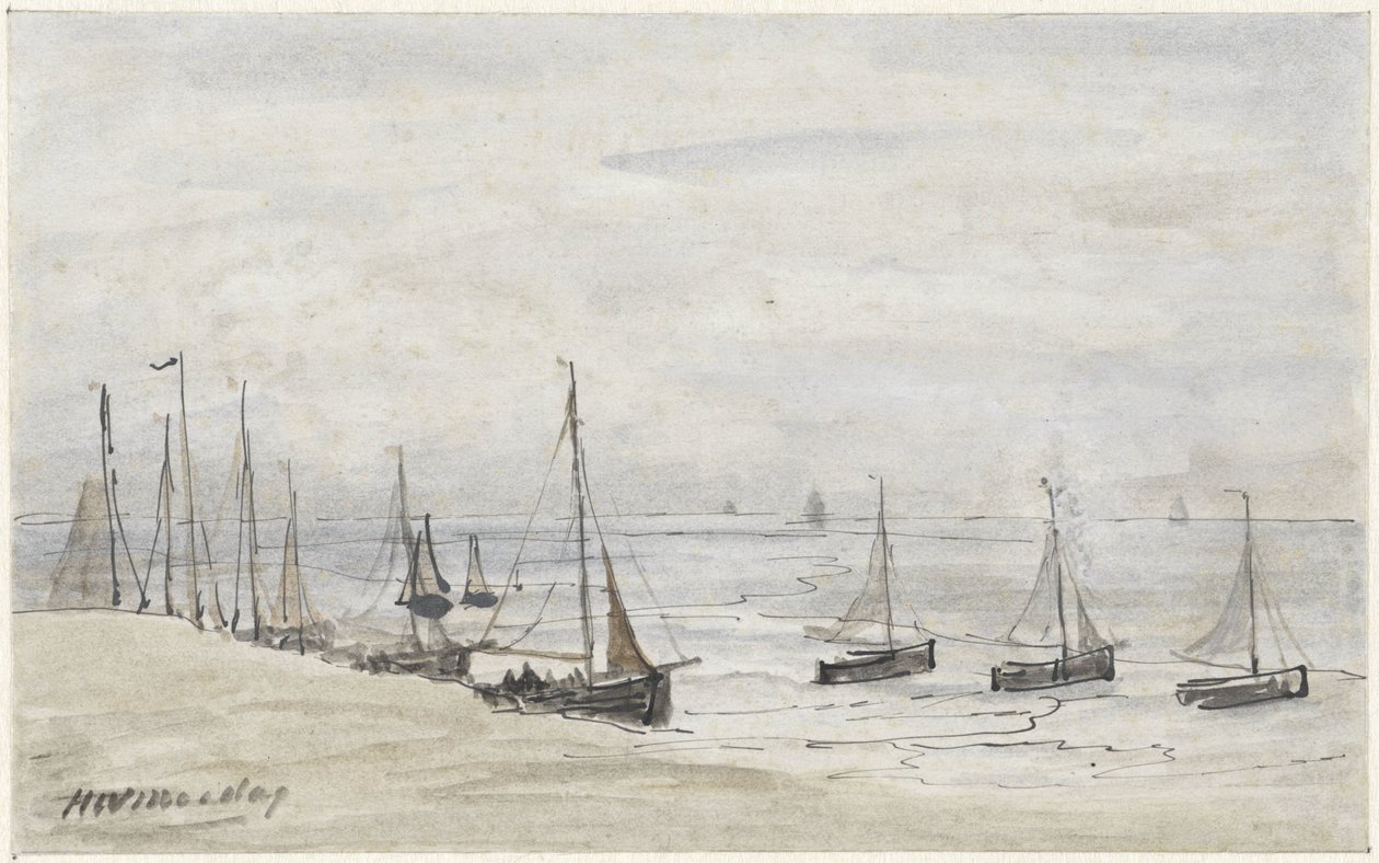 Fins de pesca a la platja tekijältä Hendrik Willem Mesdag