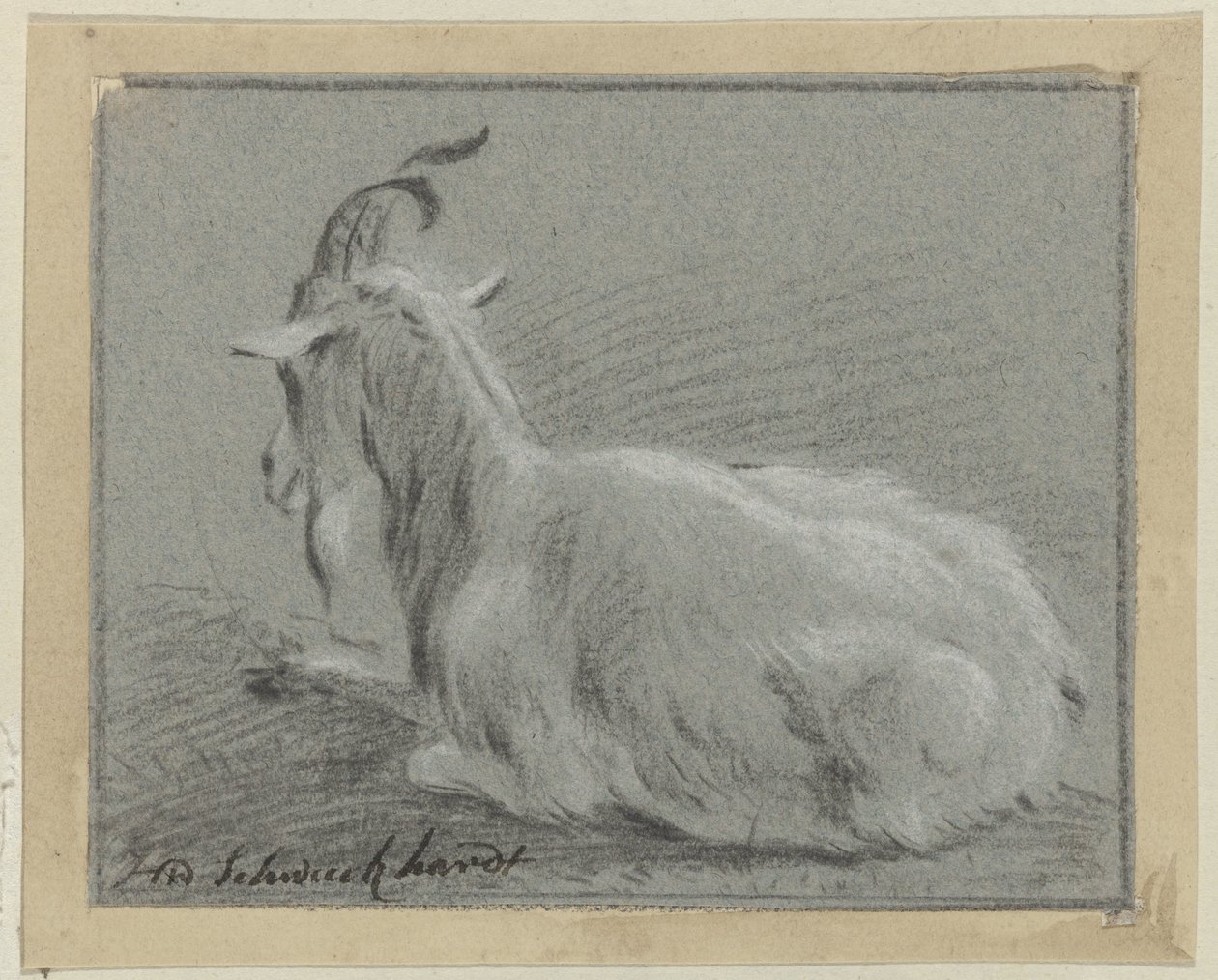 makaava vuohi tekijältä Hendrik Willem Schweickhardt (signed by artist)