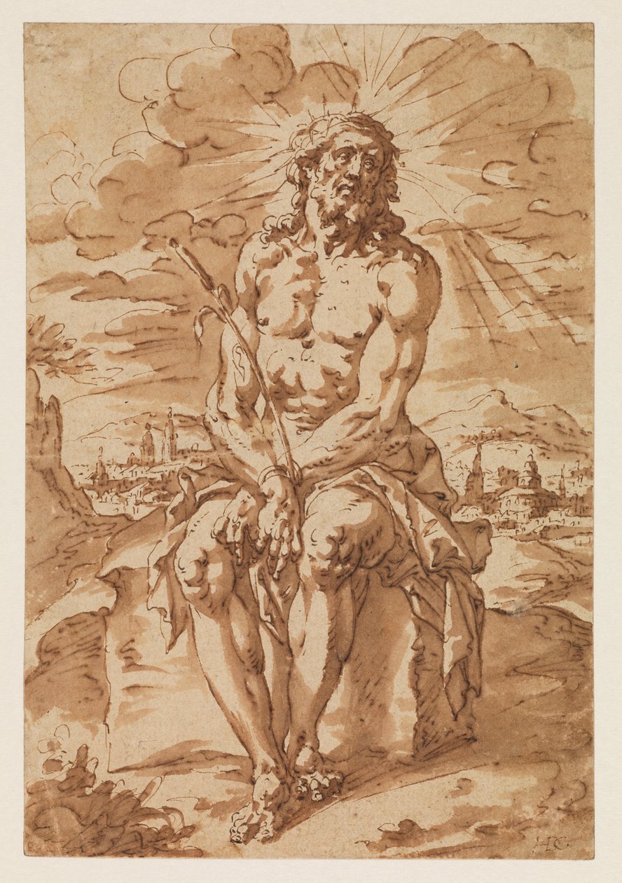 Surun mies - Ecce Homo, 1585-1630 tekijältä Hendrick de Clerck