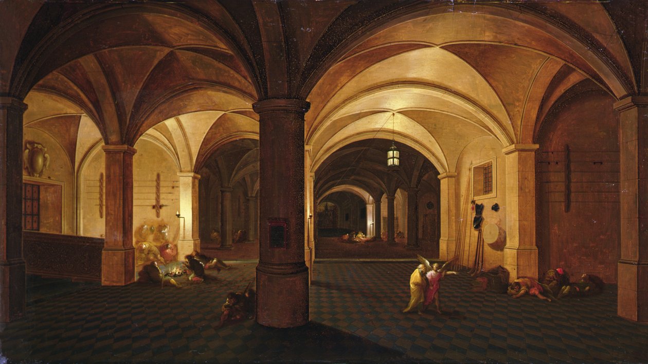 Pyhän Pietarin vapautuminen (öljy paneelissa) tekijältä Hendrik the Younger Steenwyck