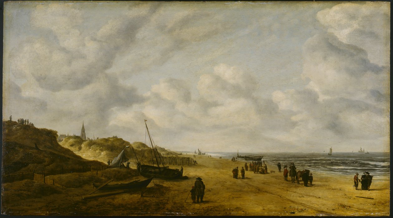 Näkymä Scheveningen Sandsista, n. 1630 (ennen konservointi; katso myös 1112739) tekijältä Hendrik van Anthonissen