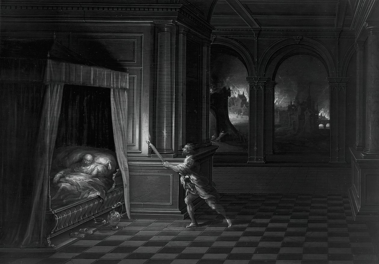 Aeneas pelastaa ankisia palavasta troijasta, 160520. tekijältä Hendrik van Steenwyck II