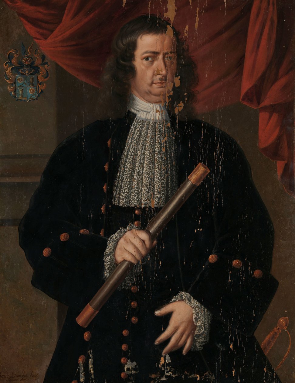 Christopher of Swoll (1713–1718) Muotokuva Christoffel van Swollista (Swol, Zwol), Hollannin Itä-Intian kenraalikuvernööri tekijältä Hendrik van den Bosch