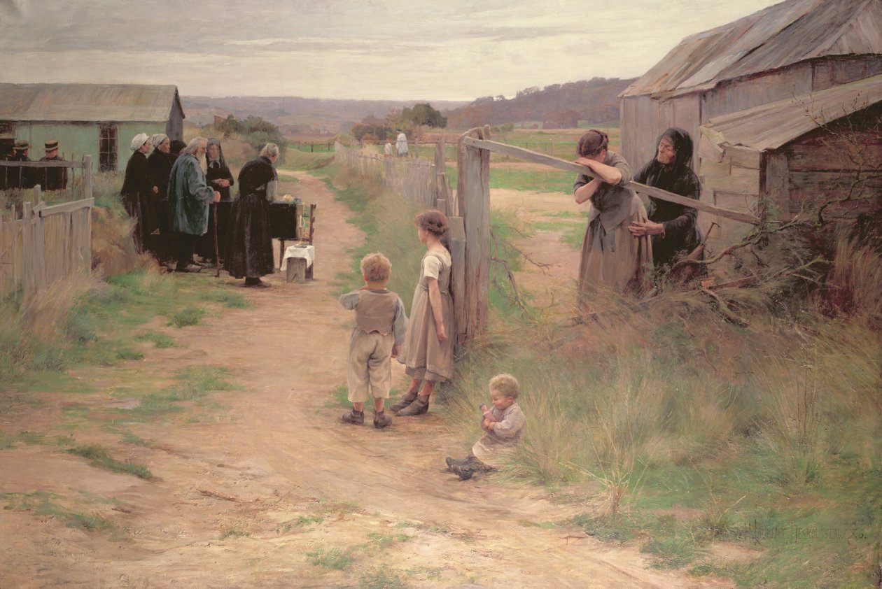 Hautajaiset Bressessä, 1886 tekijältä Henri Alphonse Louis Laurent Desrousseaux