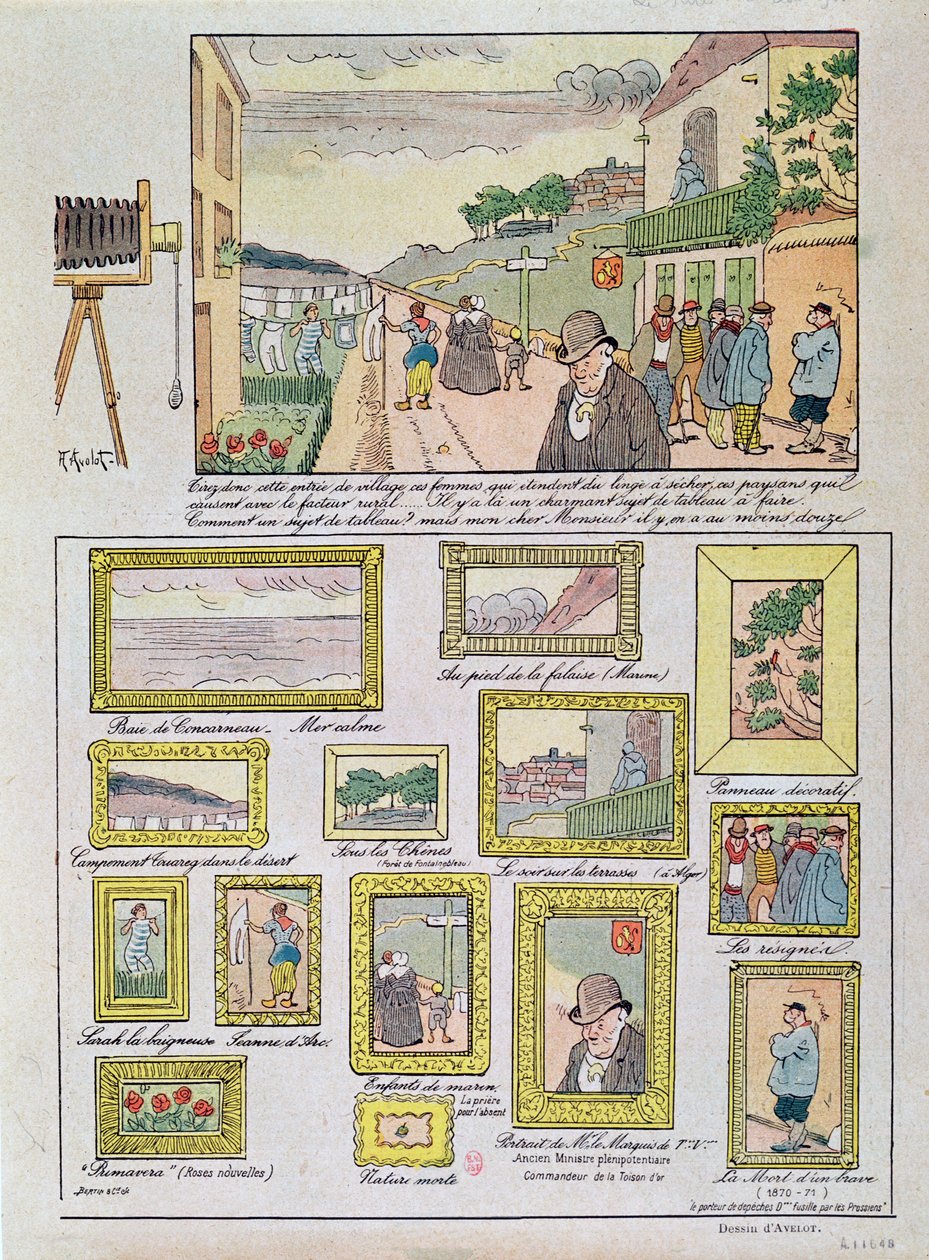 Esittely valokuvan monista käyttötavoista sommittelussa, n. 1910 tekijältä Henri Avelot
