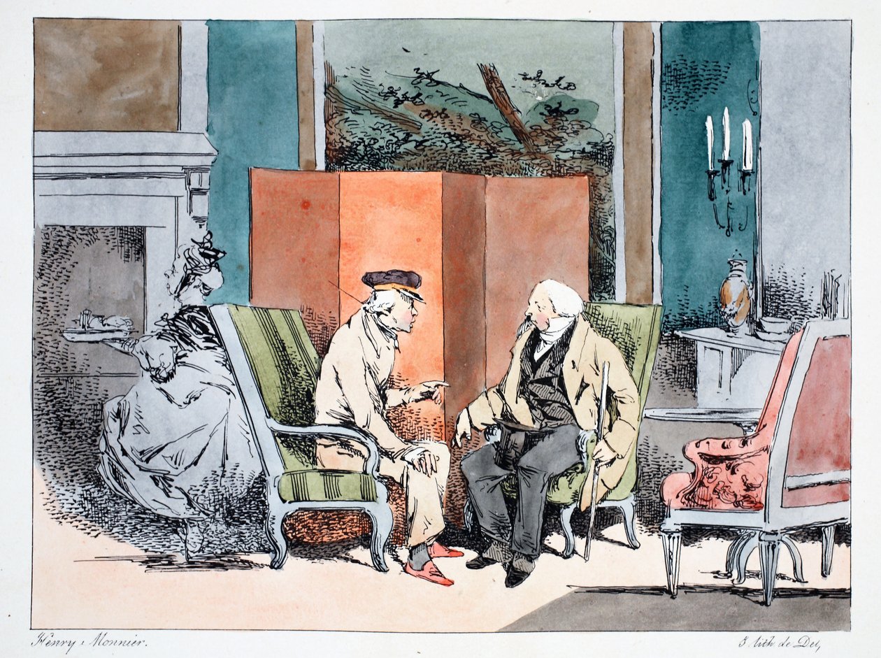 En pidä pinaatista, n. 1828 (käsinvärinen lito) tekijältä Henri Bonaventure Monnier