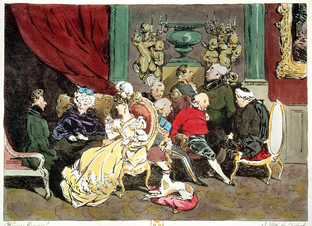 Le Faubourg Saint-Germain, kaiverrus Delpech, 1828 tekijältä Henri Bonaventure Monnier