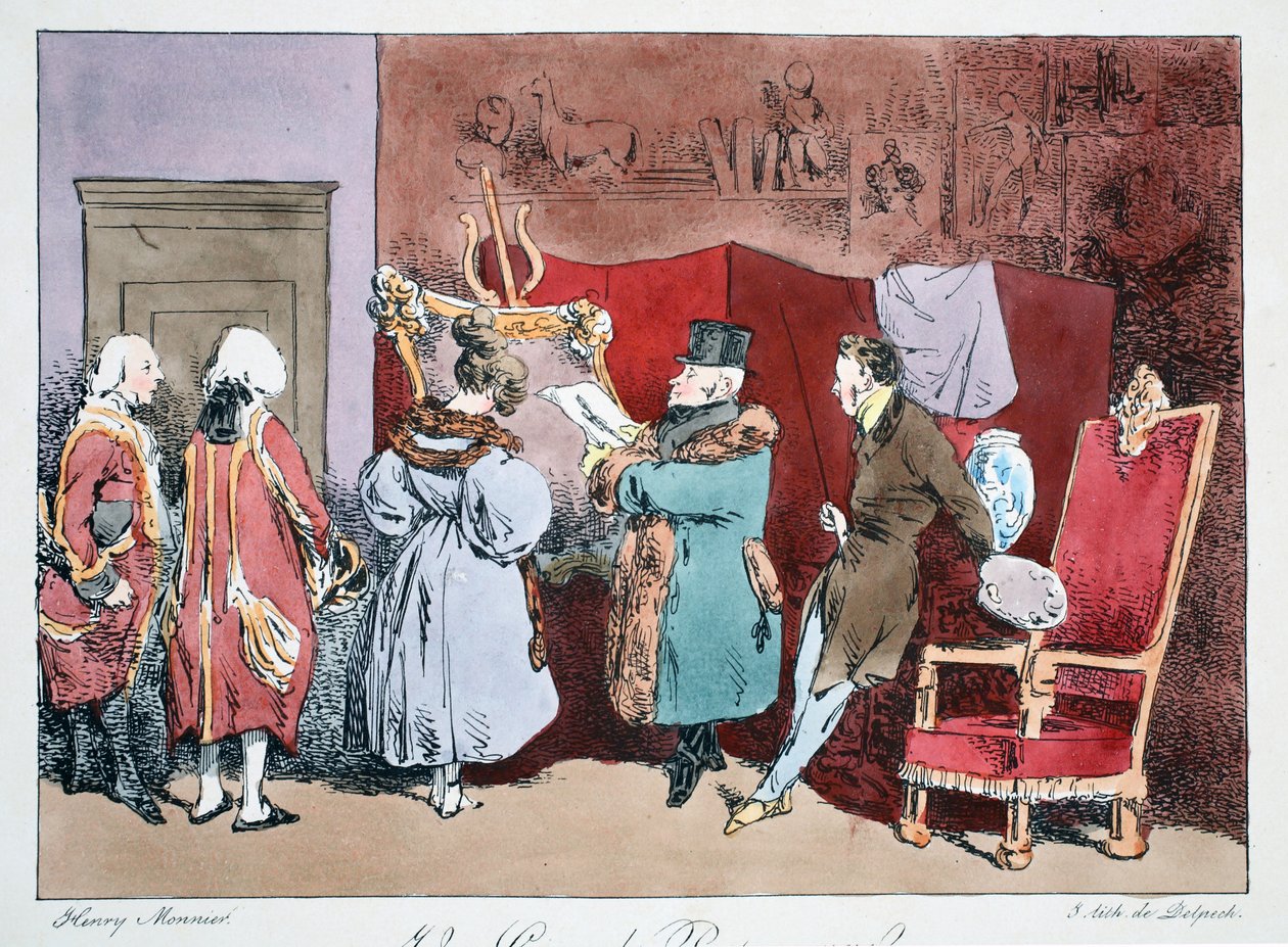 Suuri figuuri, n. 1828 (käsinvärinen lito) tekijältä Henri Bonaventure Monnier