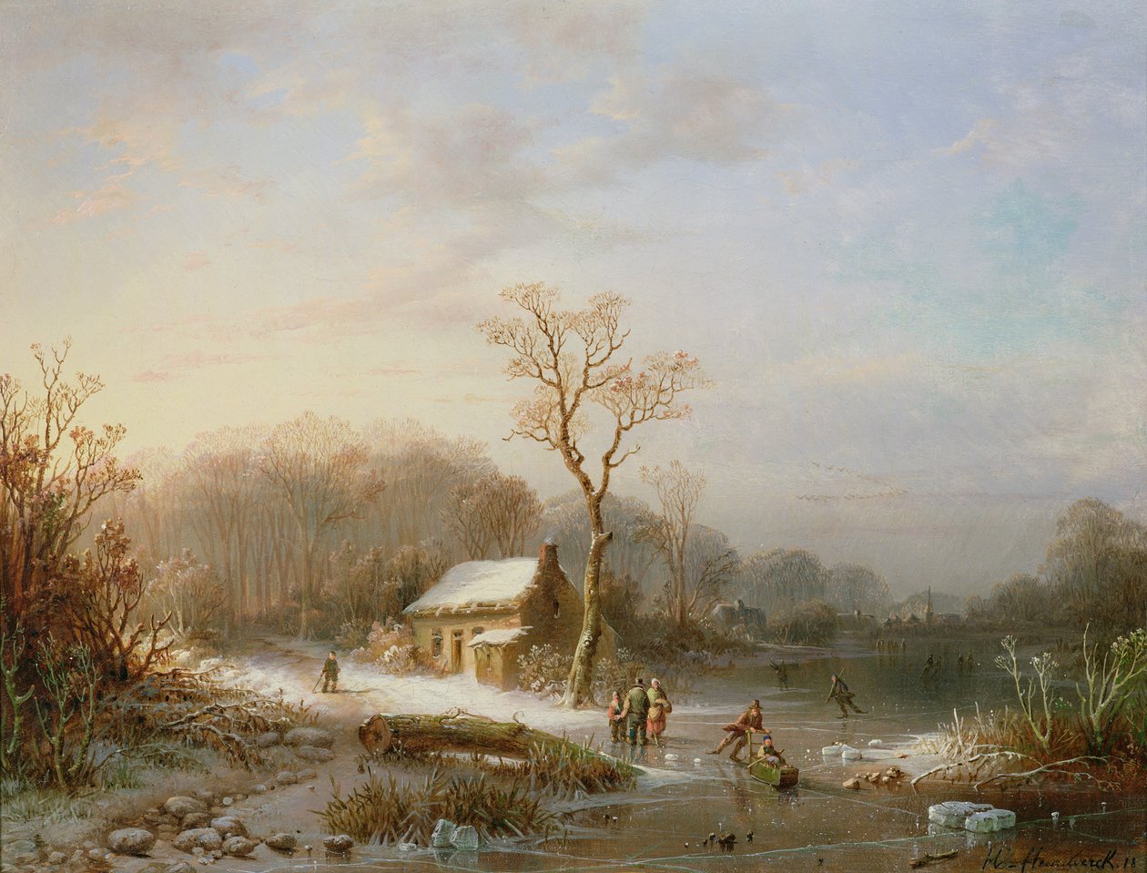 Luistelukohtaus, 1800-luku tekijältä Henri Cleenewerck