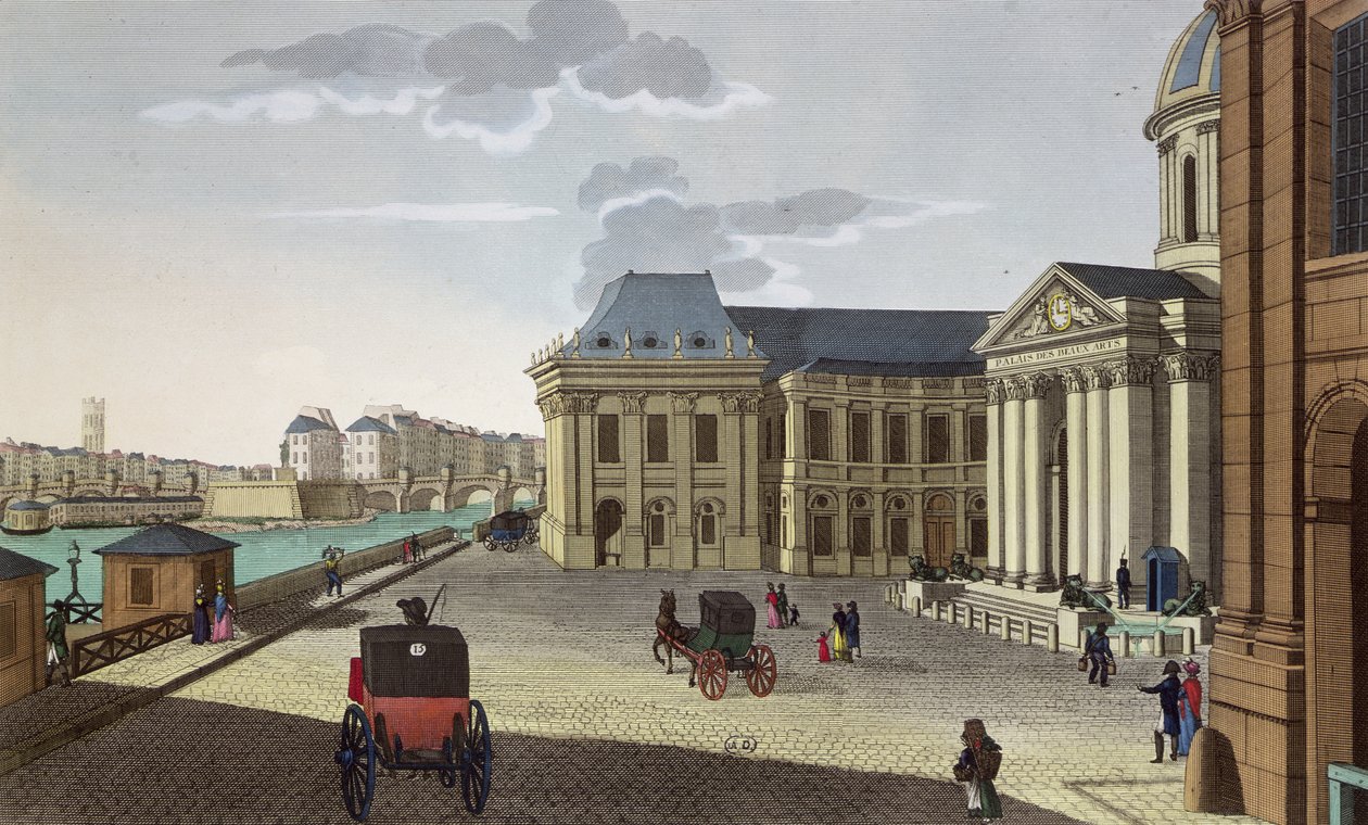 Palais des Beaux Arts, noin 1815-20 (värikaiverrus). tekijältä Henri Courvoisier Voisin