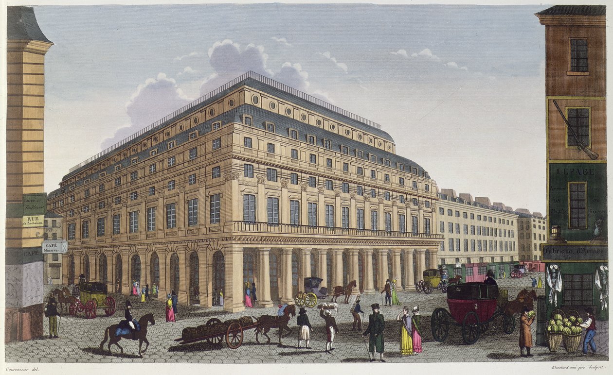 Le Theatre Francaise (Comedie Francaise) n. 1815-20 (värikaiverrus) tekijältä Henri Courvoisier Voisin