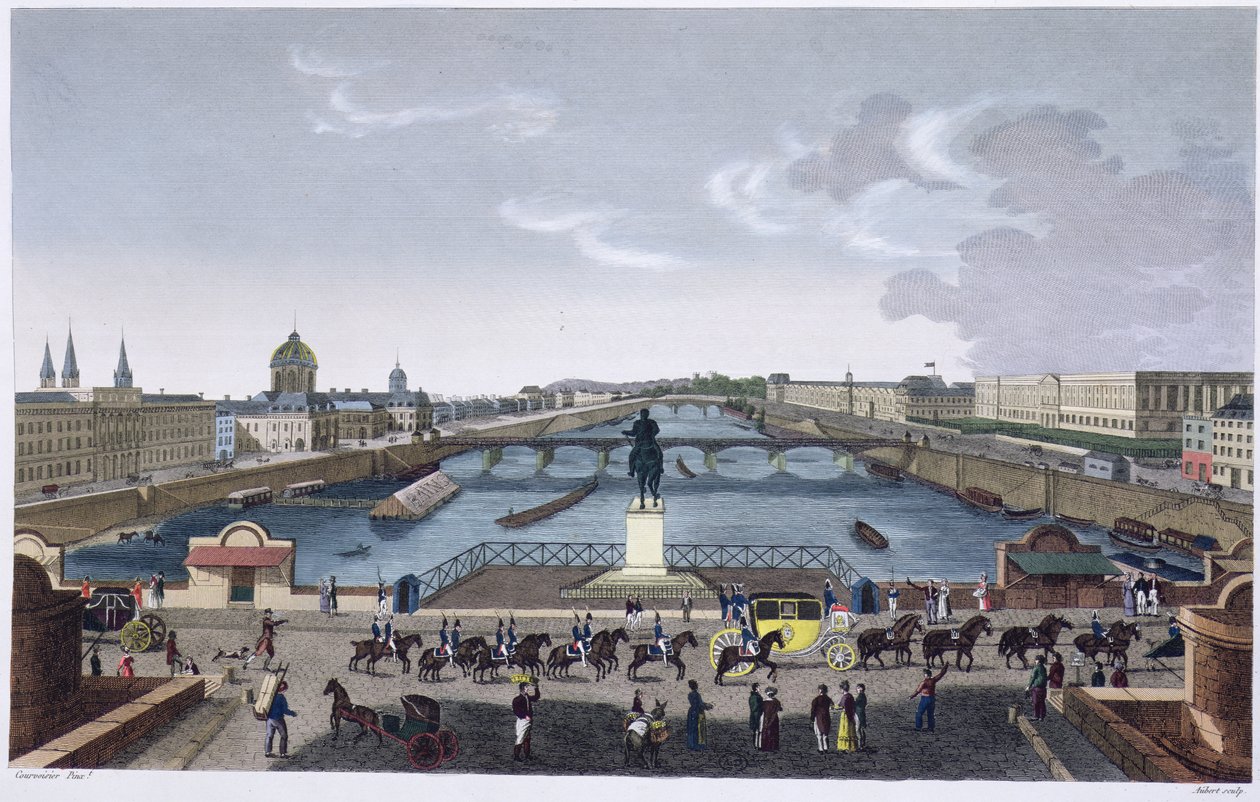 Pont Neuf. n.1815-20 (värikaiverrus) tekijältä Henri Courvoisier Voisin