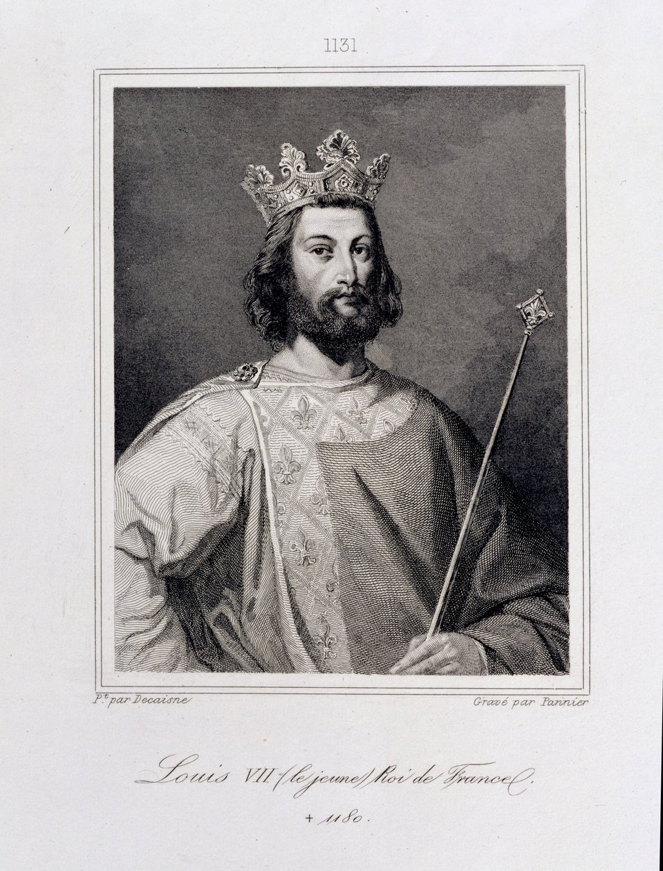 Ludvig VII, Ranskan "nuorempi" kuningas (n. 1120-80), Pannierin kaivertama tekijältä Henri Decaisne