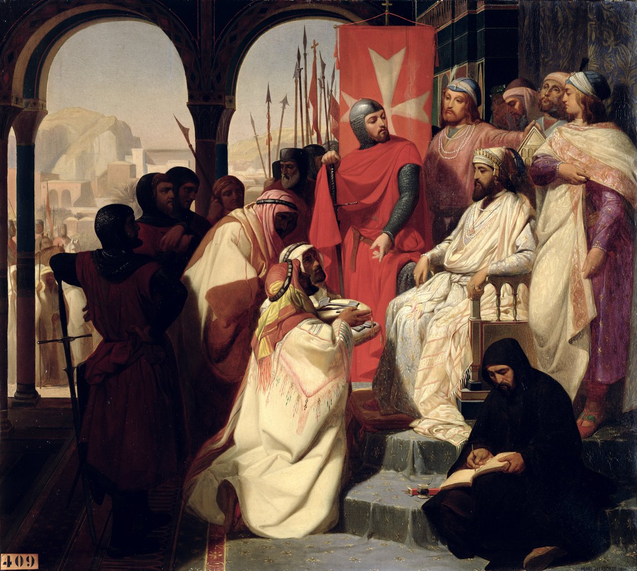 Jerusalemin Pyhän Johanneksen ritarikunnan ritarit palauttavat uskonnon Armeniassa vuonna 1347, 1844 tekijältä Henri Delaborde
