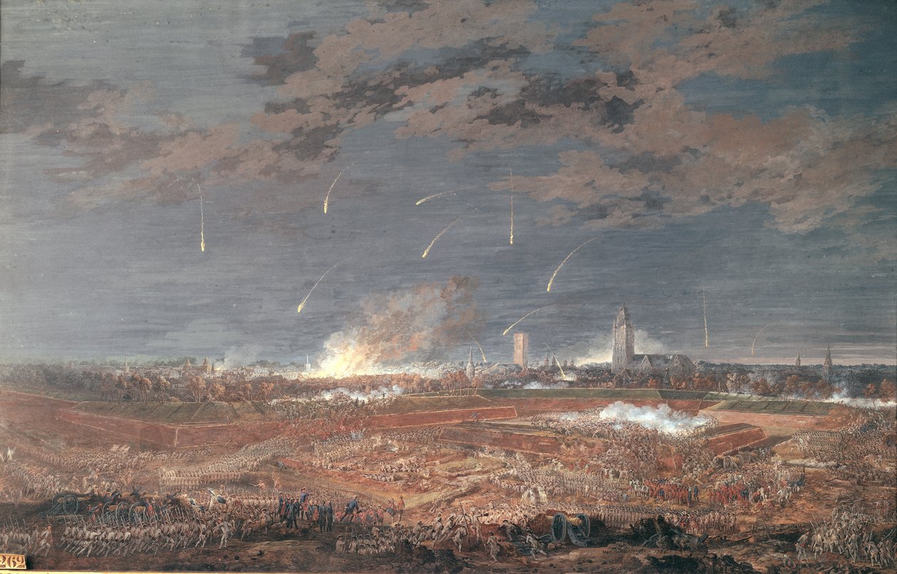 Hyökkäys Berg-Op-Zoomia vastaan, klo 4.00 16. syyskuuta 1746, 1786 tekijältä Henri Desire van Blarenberghe
